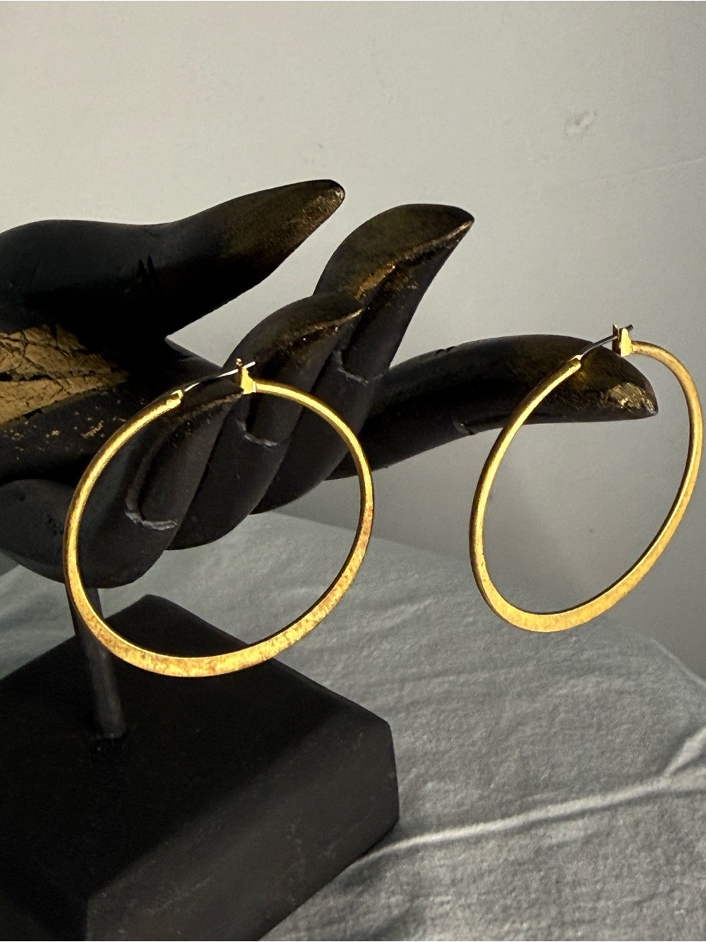Gold Hoop Earrings - Classic Textured Hoops